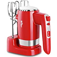 Bear Hand Mixer Electric, 2x5 Speed 300W Powerful Electric Hand Mixer with Turbo, Storage Base, 4 Stainless Steel…