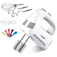 AXUF Hand Mixer Electric, 4 Speed 260W Power Handheld Mixer Turbo Boost with Eject Button & 5 Stainless Steel…