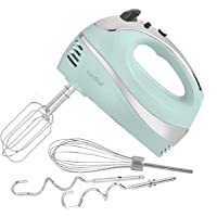 VonShef 5-Speed Hand Mixer - Electric 250W Hand-held Mixer with Turbo Boost Button & Stainless Steel Accessories (Chrome…