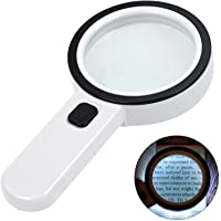 Magnifying Glass with Light, 30X Handheld Large Magnifying Glass 12 LED Illuminated Lighted Magnifier for Macular…