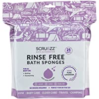 Scrubzz Disposable No Rinse Bathing Wipes - All-in-1 Single Use Shower Wipes, Simply Dampen, Lather, and Dry Without…