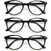 3 Pack Reading Glasses Spring Hinge Stylish Readers Black / Tortoise for Men and Women