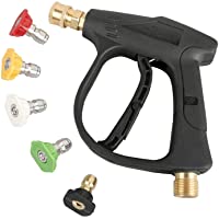 Sooprinse High Pressure Washer Gun,3000 PSI Max with 5 Color Quick Connect Nozzles M22 Hose Connector 3.0 TIP