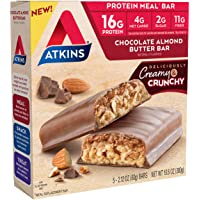 Atkins Chocolate Almond Butter Protein Meal Bar, Keto-Friendly, 5 Count