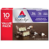 Atkins Endulge Treat Chocolate Coconut Bar. Rich Coconut & Decadent Chocolate. Keto-Friendly. Value Pack (10 Bars)