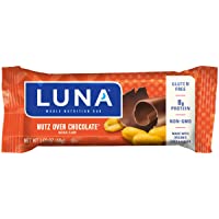 LUNA BAR - Gluten Free Snack Bars - Nutz Over Chocolate Flavor - 9g of protein - Non-GMO - Plant-Based Wholesome…