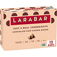 Larabar Chocolate Chip Cookie Dough, Gluten Free Vegan Fruit & Nut Bar, 1.7 oz Bars, 12 Ct