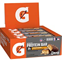 Gatorade Whey Protein Bars, Chocolate Caramel, 2.8 oz bars (Pack of 12, 20g of protein per bar)