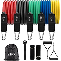 VEICK Resistance Bands Set,Workout Bands,Exercise Bands,5 Tube Fitness Bands with Door Anchor,Handles,Portable Bag,Legs…