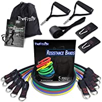 TheFitLife Exercise Resistance Bands with Handles - 5 Fitness Workout Bands Stackable up to 110 - 150 lbs, Training…