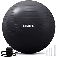 GalSports Exercise Ball (45cm-75cm), Yoga Ball Chair with Quick Pump, Stability Fitness Ball for Core Strength Training…