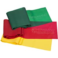 THERABAND Latex, Yellow/Red/Green - Beginner Set
