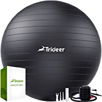 Trideer Extra Thick Yoga Ball Exercise Ball, 5 Sizes Ball Chair, Heavy Duty Swiss Ball for Balance, Stability, Pregnancy…