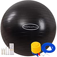 BalanceFrom Anti-Burst and Slip Resistant Exercise Ball Yoga Ball Fitness Ball Birthing Ball with Quick Pump, 2,000…