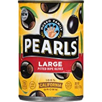 PEARLS, Ripe Pitted, Large Black Olives, 6 oz, 6-Cans