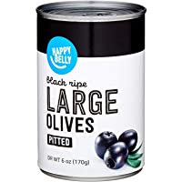 Amazon Brand - Happy Belly Large Pitted Ripe Olives, 6 Ounce