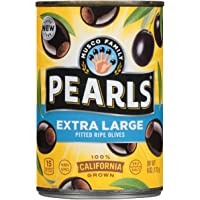PEARLS Extra-Large Pitted Ripe Black Olives, 6 Ounce (Pack of 8)