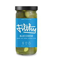 Filthy Blue Cheese Stuffed Olives – Premium Cocktail Garnish - Non-GMO & Gluten Free - 8.5oz Jar, 14 Olives for…