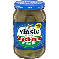 Vlasic Snack'mms Kosher Pickles Dill Minis, Keto Friendly, 6 Pack - 16 FL OZ Jars