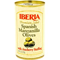 Iberia Spanish Manzanilla Olives Stuffed with Anchovies, 5.25 Oz (Pack of 12)