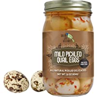 Green Jay Gourmet Mild Pickled Quail Eggs in a Jar – Fresh Hand Jarred for Cooking & Pantry – Mild Flavor - Simple…