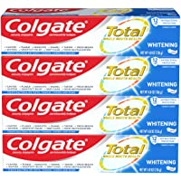 Colgate Total Whitening Toothpaste with Stannous Fluoride and Zinc, Exclusive, Whitening Mint, 4.8 Oz (Pack of 4)