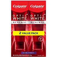 Colgate Optic Renewal Teeth Whitening Toothpaste with Fluoride Hydrogen Peroxide Enamel Strength, White, Wintergreen, 3…