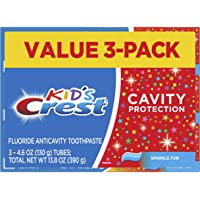 Crest Kid's Cavity Protection Toothpaste (children and toddlers 2+), Sparkle Fun, 4.6 Oz (Pack of 3)