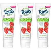 Tom's of Maine Natural Kid's Fluoride Toothpaste, Silly Strawberry, 5.1 oz. 3-Pack (back in original formula)