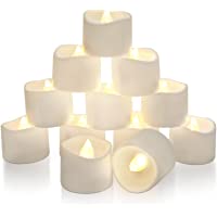 Homemory Battery Tea Lights with Timer Built-in, 6 Hours on and 18 Hours Off in 24 Hours Cycle Automatically, Pack of 12…