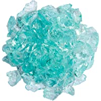 Hiland RGLASS-AQ Pit Fire Glass i n Aqua, Extreme Tempature Rating, Good for Propane or Natural Gas, 10 Pounds, 10 lb