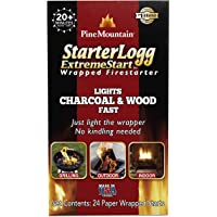 Pine Mountain ES 24CT ExtremeStart Wrapped Starters, 24 Starts Firestarter Log for Campfire, Fireplace, Wood Stove, Fire…