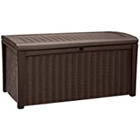 Keter Borneo 110 Gallon Resin Deck Box-Organization and Storage for Patio Furniture Outdoor Cushions, Throw Pillows…