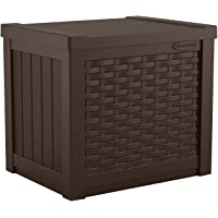 Suncast 22-Gallon Small Deck Box - Lightweight Resin Indoor/Outdoor Storage Container and Seat for Patio Cushions and…