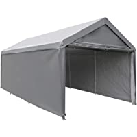 Abba Patio 10 x 20 ft Carport Heavy Duty Carport with Removable Sidewalls & Doors Portable Garage Extra Large Car Canopy…