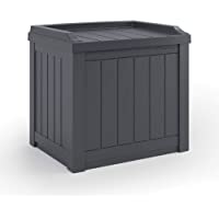 Suncast SS601C 22.5" x 17" x 22.5" 22 Gallon Indoor/Outdoor Small Deck Box with Storage Seat and Reinforced Lid for…