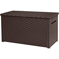 KETER Java XXL 230 Gallon Resin Rattan Look Large Outdoor Storage Deck Box for Patio Furniture Cushions, Pool Toys, and…
