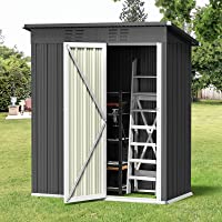 Bealife 5' x 3' Outdoor Storage Shed Clearance, Metal Outdoor Storage Cabinet with Single Lockable Door, Waterproof Tool…