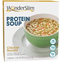 WonderSlim High Protein Soup, Chicken Noodle - Low Carb, Low Calorie, Fat Free, 12g Protein (7ct)
