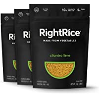 RightRice - Cilantro Lime (7oz. Pack of 3) - Made from Vegetables - High Protein, Vegan, non GMO, Gluten Free