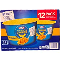Kraft Macaroni & Cheese Dinner Original Flavor 12-2.05 OZ Cups Microwavable 12 Pack Single Serve Cups
