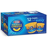 KRAFT Macaroni & Cheese Dinner Cup Easy Mac Original, 58 grams Cups (Pack of 12) by Kraft