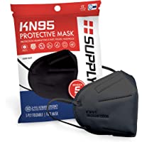 SupplyAid RRS-KN95-5PK KN95 Face Mask for Protection Against PM2.5 Dust, Pollen and Haze-Proof, 5 Pack, Black