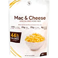 Fiber Gourmet Mac and Cheese - Healthy & Cheesy Macaroni Noodles - Fiber-Rich, Low Calorie Instant Pasta - Made in USA…
