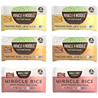 Miracle Noodle Pasta & Rice Variety Pack - Fettuccine & Angel Hair Plant Based Shirataki Noodles - Plant Based Miracle…