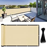DearHouse Balcony Privacy Screen Cover, 3.5ft x16.5ft Privacy Screen Balcony Shield for Porch Deck Outdoor Backyard…