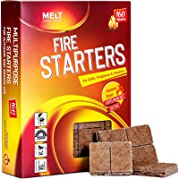 Melt Candle Company Fire Starter - Pack of 160 Charcoal Fire Starters for Campfires, Chimney, Grill Pit, Fireplace, BBQ…