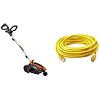 WORX WG896 12 Amp 7.5" Electric Lawn Edger & Trencher, Orange and Black & Southwire 25890002 2589SW0002 Outdoor Cord-12…