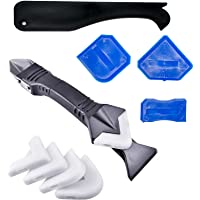 YOBZUO 3 in 1 Silicone Caulking Tools（stainless steelhead）, Sealant Finishing Tool Grout Scraper, Reuse and Replace 5…