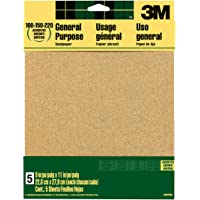 3M Aluminum Oxide Sandpaper, Assorted Grits, 9-in x 11-in Sheets (9005NA)